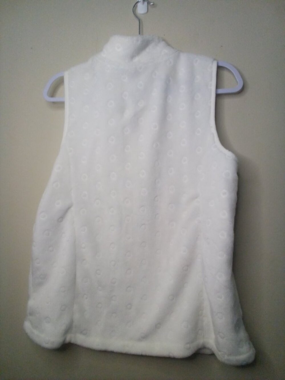 Kim Rogers Fleece Vest Women M Full Zip Sleeveless Soft Pockets White - Picture 9 of 13